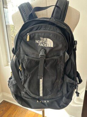 The North Face Amira Black Multi Pocket Laptop Hiking Lightweight Backpack